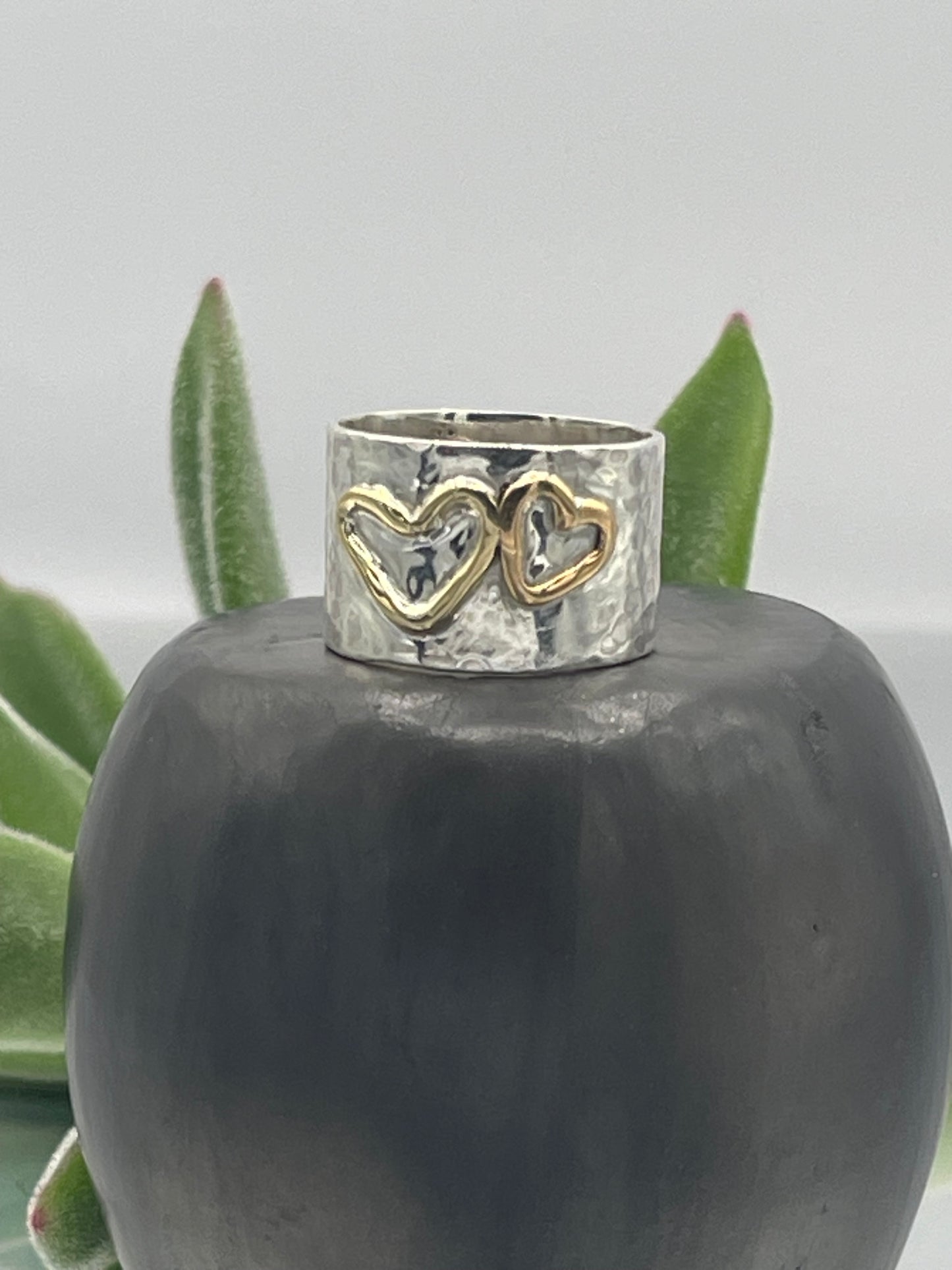 Rustic Heart of Gold Ring