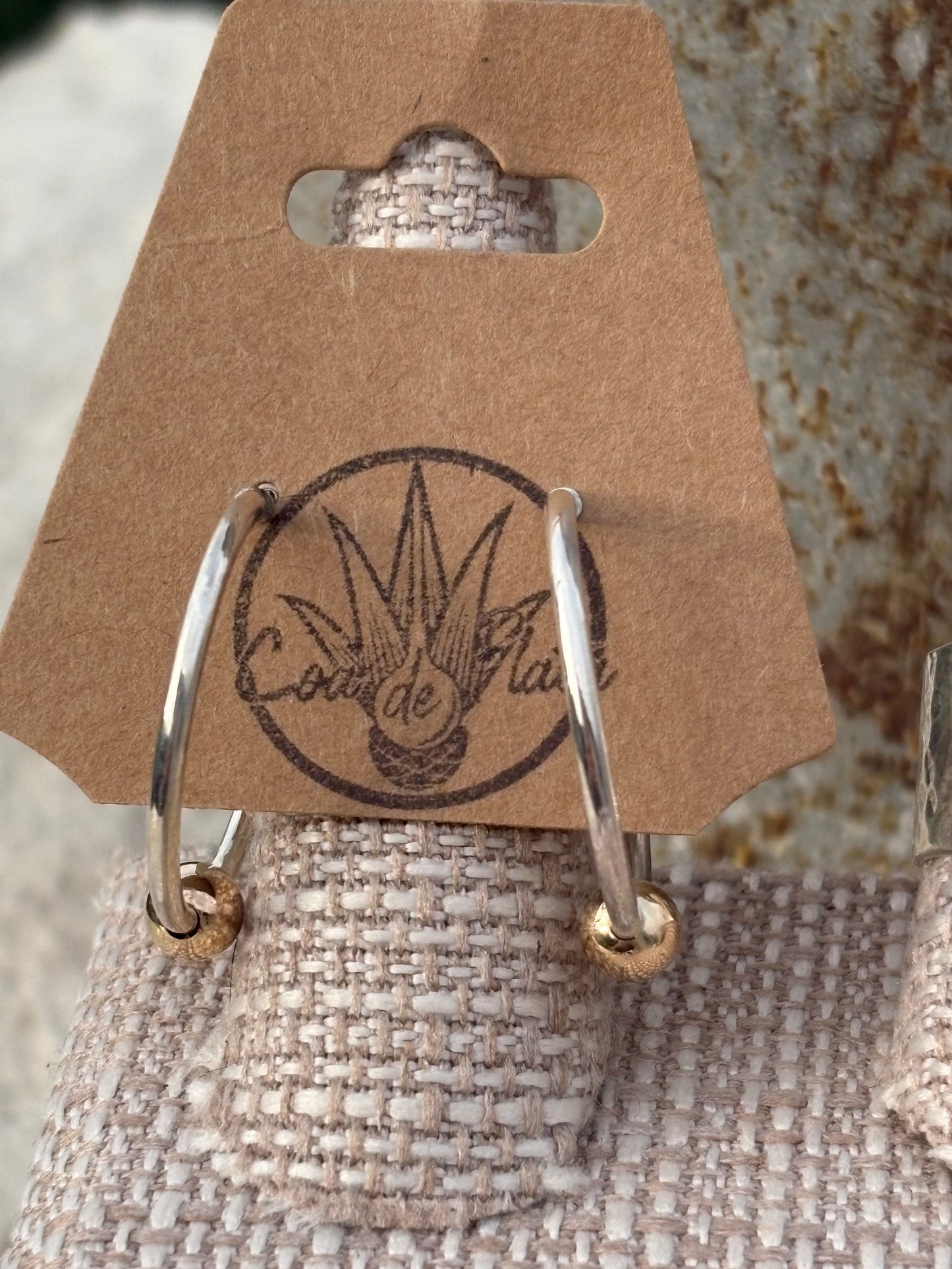 Gold Ball Hoop Earrings