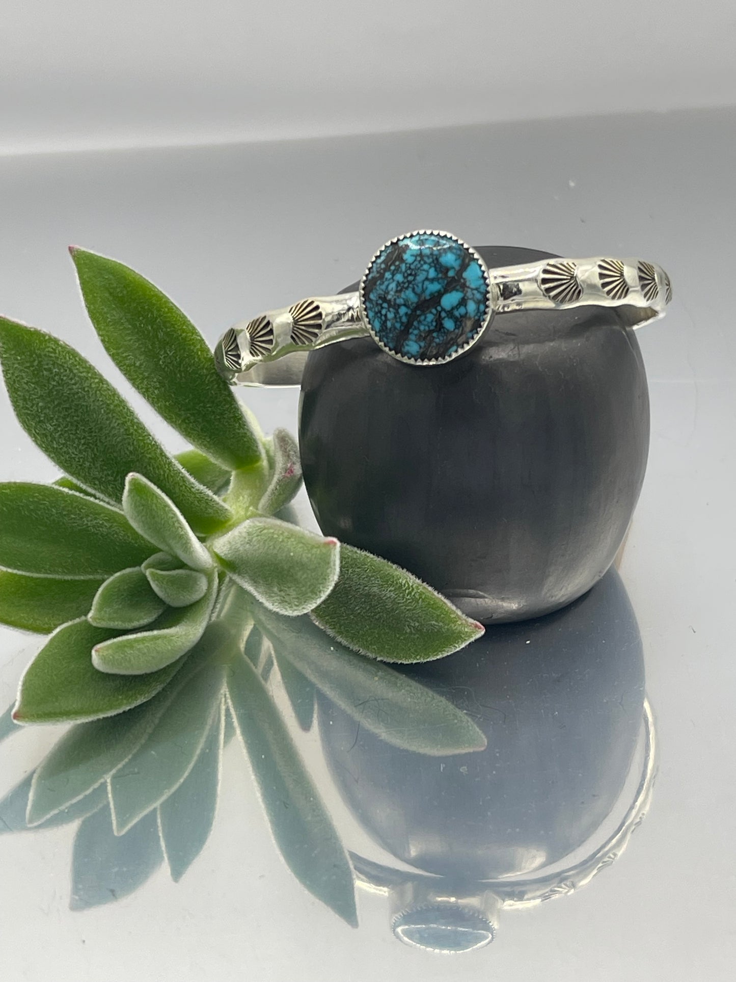 Turquoise Stamped Stacker