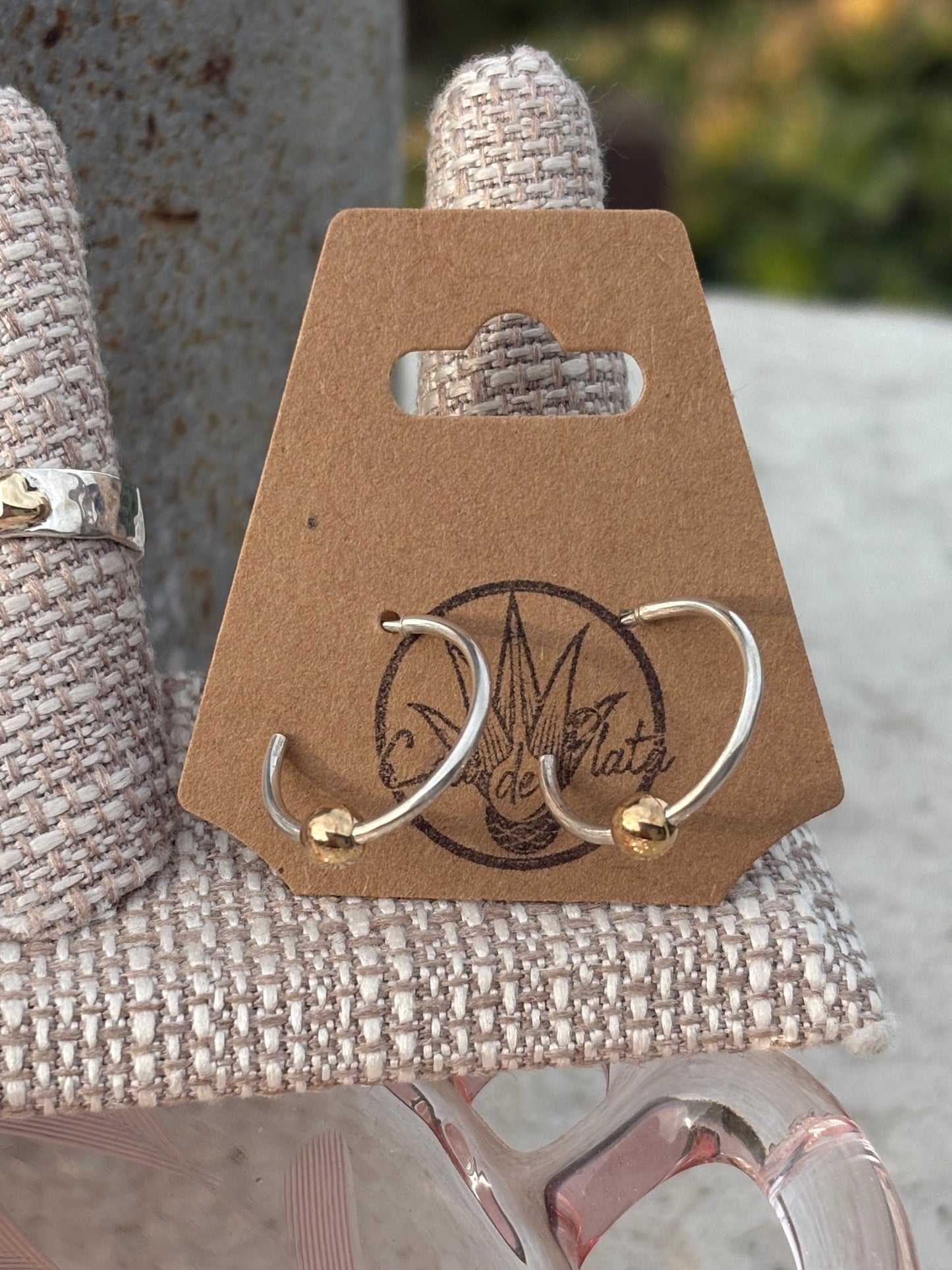 Gold Ball Hoop Earrings
