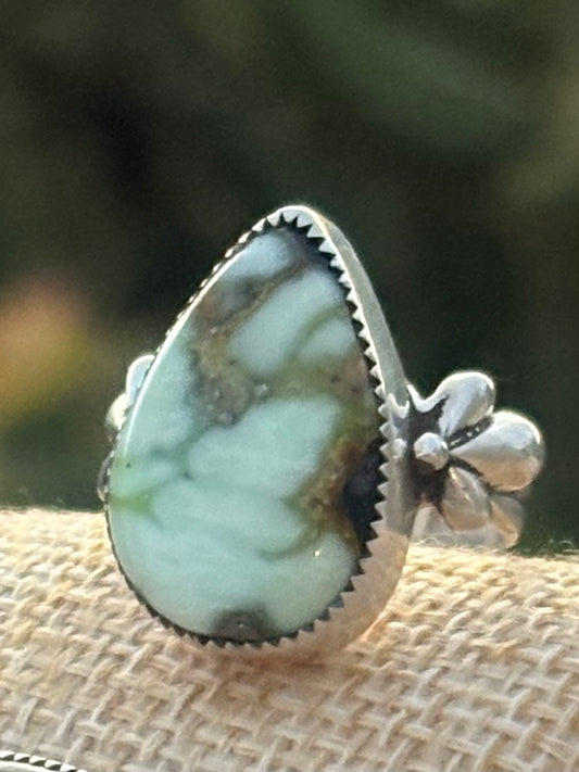 Palomino turquoise Tear-Drop Sterling ring Size 7