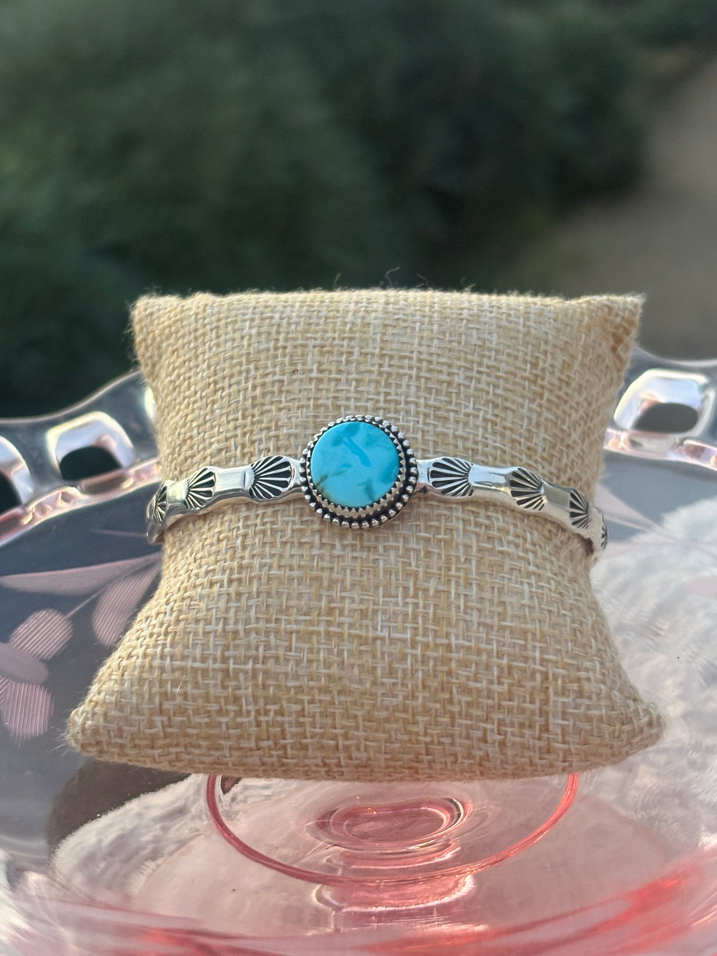 925 Stamped Sterling Silver Cuff with Royston Turquoise