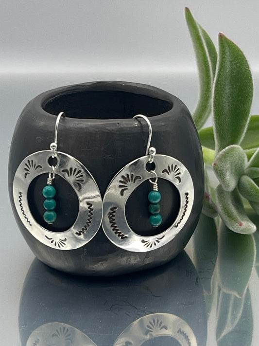 Stamped Treasure Ring Earrings