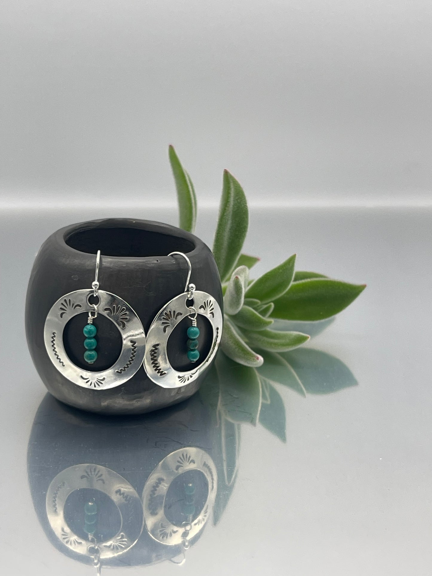 Stamped Treasure Ring Earrings