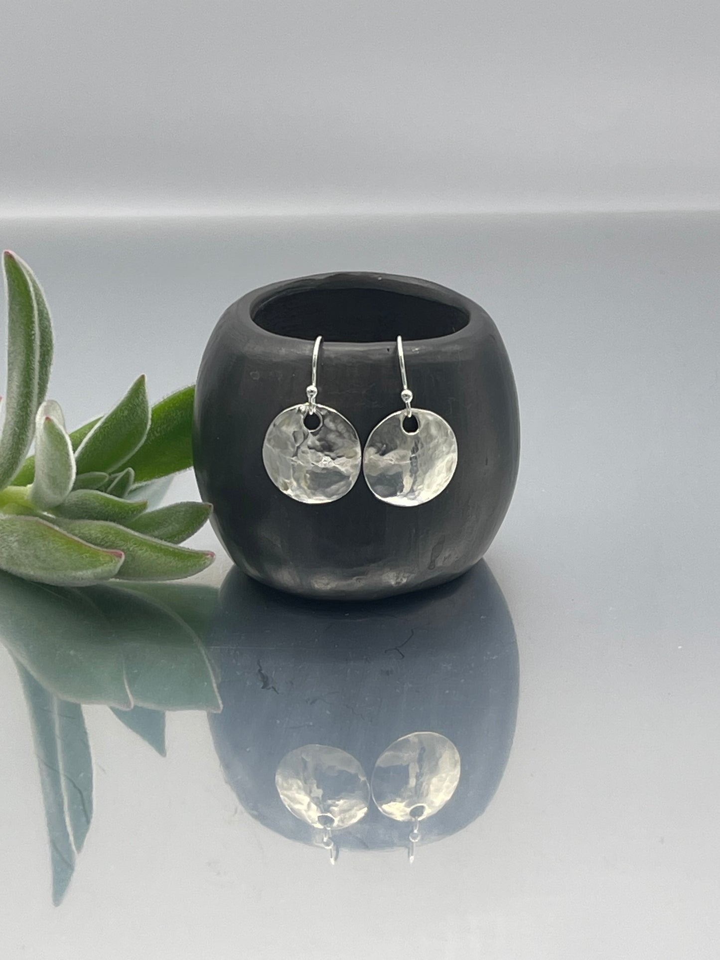 Hammered Disk Earrings