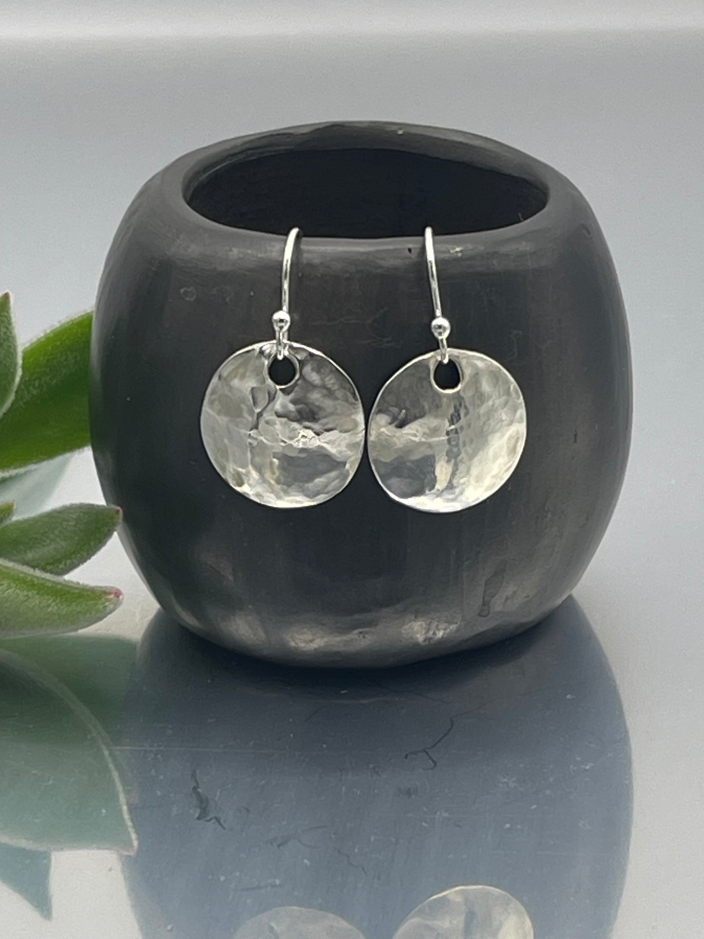 Hammered Disk Earrings