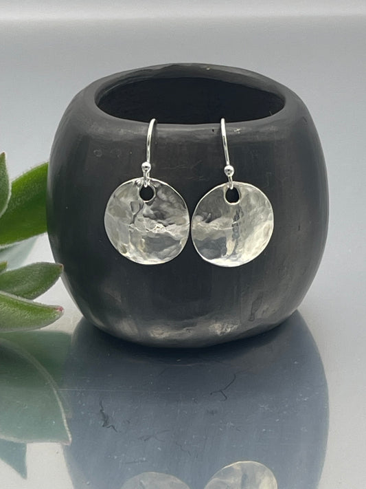 Hammered Disk Earrings